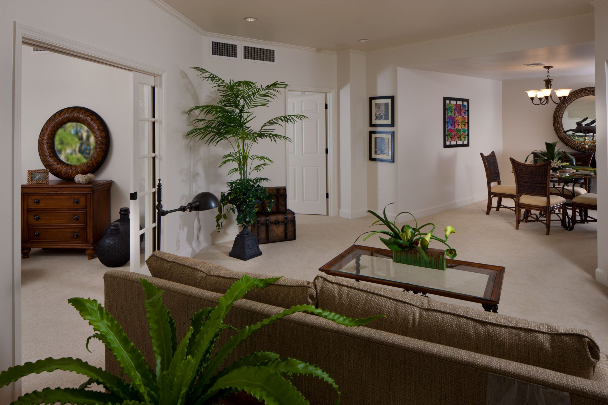 Large Unit Living Room at The Estates at Carpenters in Lakeland, Florida.