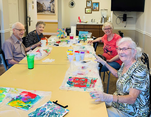 estates at carpenters residents in art class